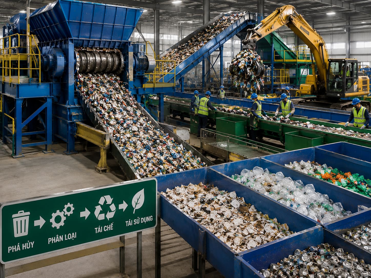 Phá hủy kết hợp tái chế (Destruction + Recycling)